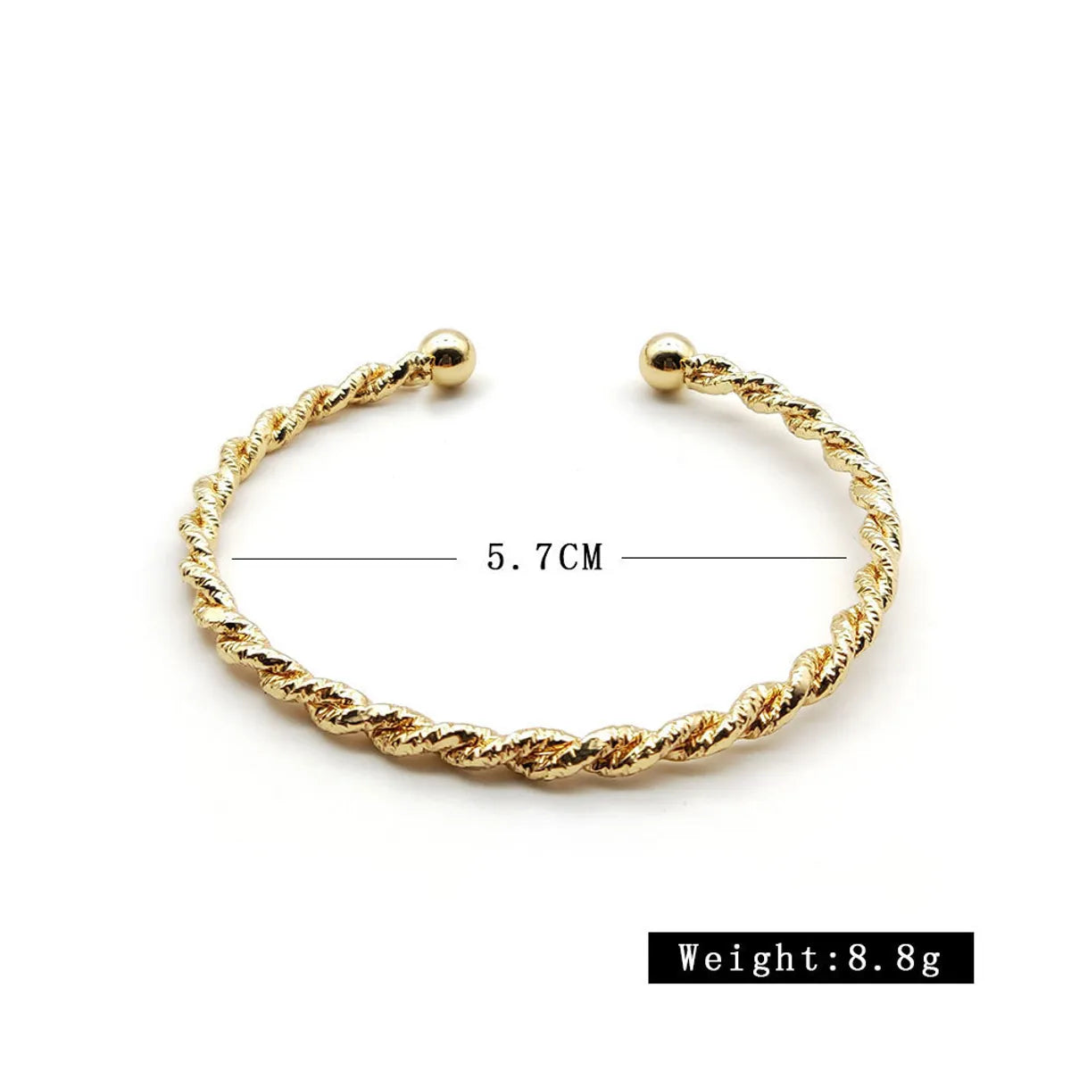 Cool Style Solid Color Twist Metal Wholesale Bangle