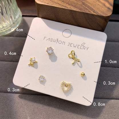 Copper 14K Gold Plated 16K Gold Plated Casual Cute Shiny Plating Inlay Fruit Snowflake Artificial Diamond Ear Studs