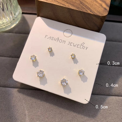 Copper 14K Gold Plated 16K Gold Plated Casual Cute Shiny Plating Inlay Fruit Snowflake Artificial Diamond Ear Studs