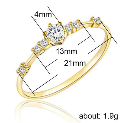 Copper 14K Gold Plated Basic Simple Style Classic Style Inlay Constellation Zircon Rings