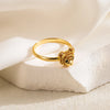 Copper 14K Gold Plated IG Style Cute Inlay Bear Zircon Open Rings