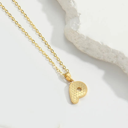 Copper 14K Gold Plated Letter Pendant Necklace