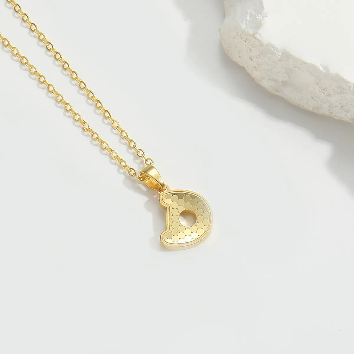 Copper 14K Gold Plated Letter Pendant Necklace