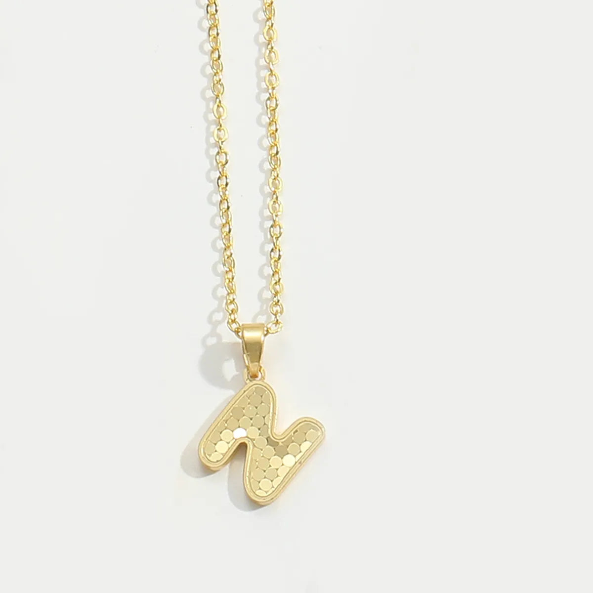 Copper 14K Gold Plated Letter Pendant Necklace