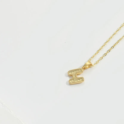 Copper 14K Gold Plated Letter Pendant Necklace