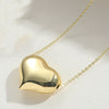 Copper 14K Gold Plated Simple Style Inlay Heart Shape Zircon Pendant Necklace