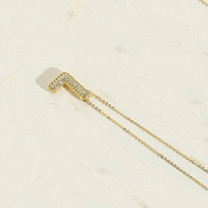 Copper 14K Gold Plated Simple Style Inlay Letter Zircon Pendant Necklace