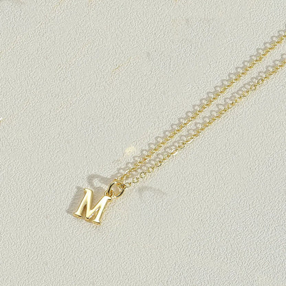 Copper 14K Gold Plated Simple Style Letter Copper Pendant Necklace