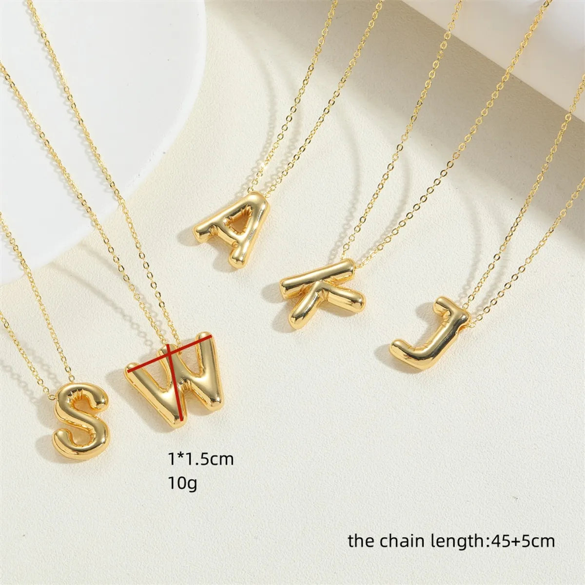 Copper 14K Gold Plated Vintage Style Simple Style Commute Letter Pendant Necklace