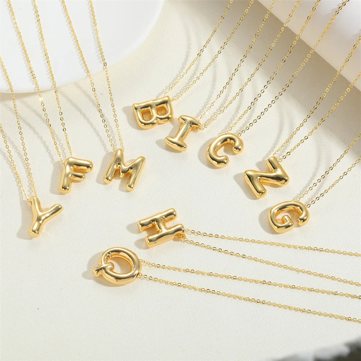 Copper 14K Gold Plated Vintage Style Simple Style Commute Letter Pendant Necklace