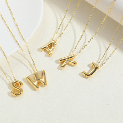 Copper 14K Gold Plated Vintage Style Simple Style Commute Letter Pendant Necklace