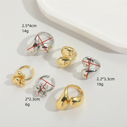 Copper 14K Gold Plated Vintage Style Simple Style Commute Plating Round Copper Open Rings