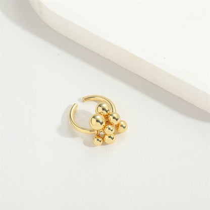 Copper 14K Gold Plated Vintage Style Simple Style Commute Plating Round Copper Open Rings