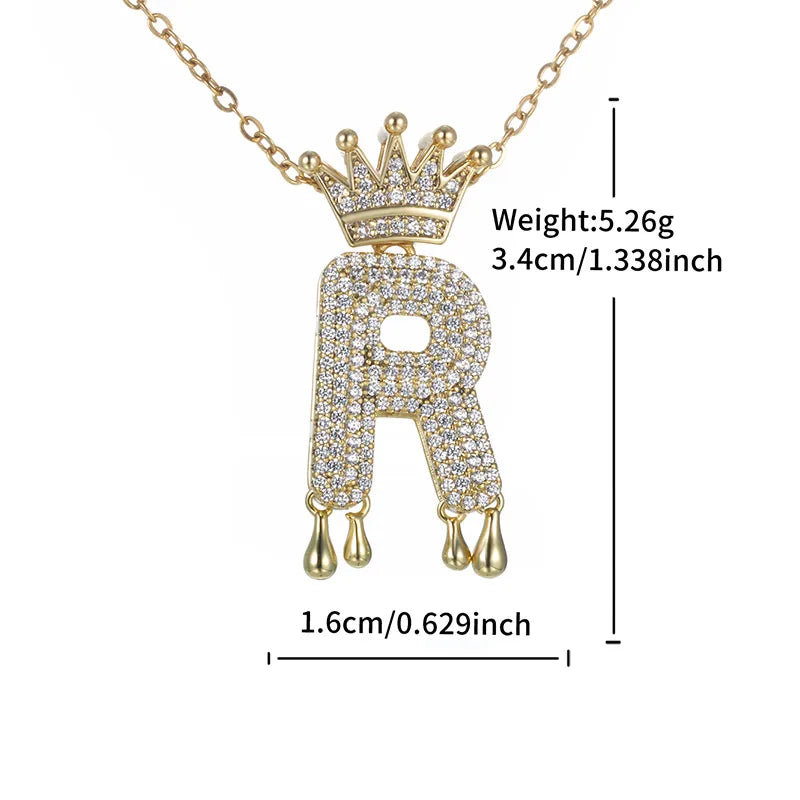 Copper 18K Gold Plated XUPING Simple Style Commute Plating Inlay Letter Rhinestones Pendant Necklace