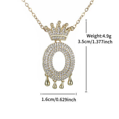 Copper 18K Gold Plated XUPING Simple Style Commute Plating Inlay Letter Rhinestones Pendant Necklace