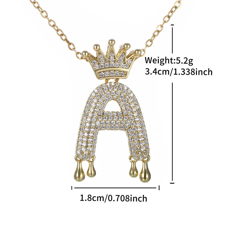 Copper 18K Gold Plated XUPING Simple Style Commute Plating Inlay Letter Rhinestones Pendant Necklace