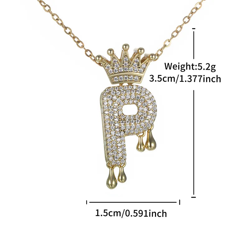 Copper 18K Gold Plated XUPING Simple Style Commute Plating Inlay Letter Rhinestones Pendant Necklace