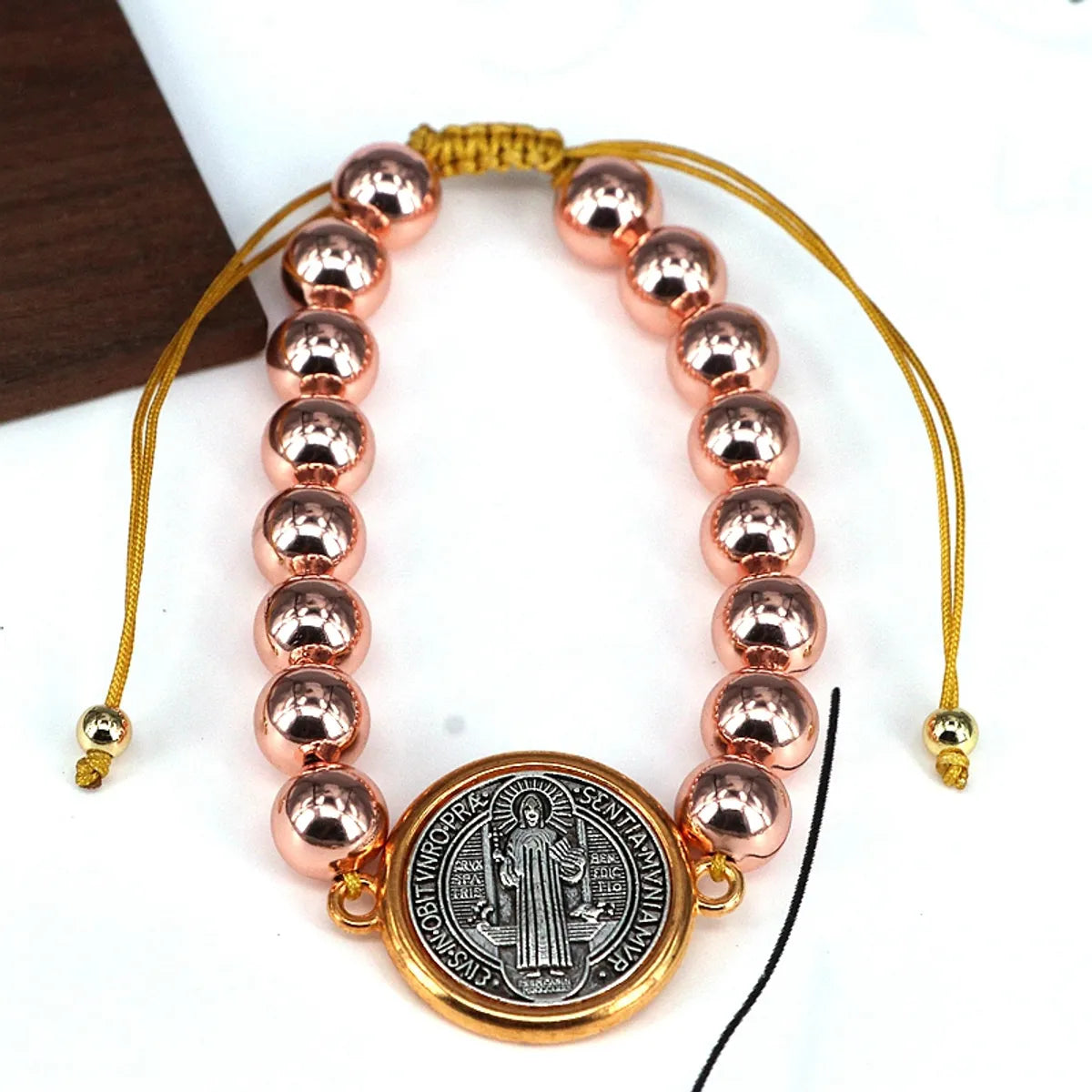 Copper 18K Gold Beaded Round Drawstring Bracelets