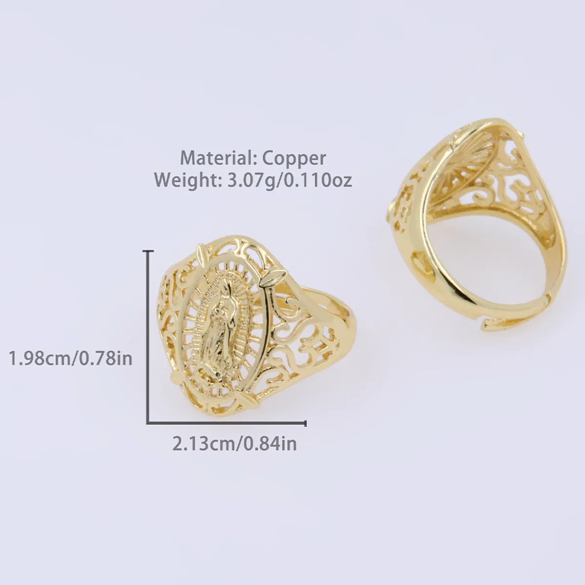 Copper 18K Gold Plated Artistic Cool Style Enamel Plating Solid Color Wide Band Rings