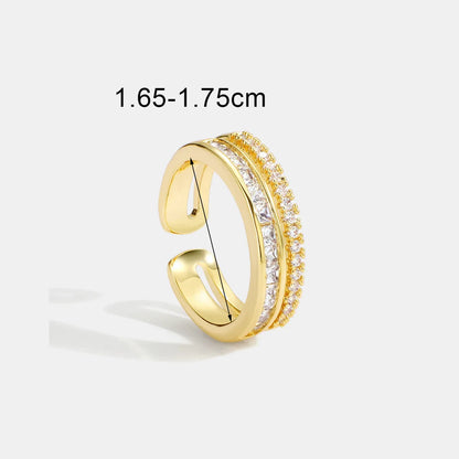 Copper 18K Gold Plated Basic Modern Style Classic Style Inlay Geometric Zircon Open Rings