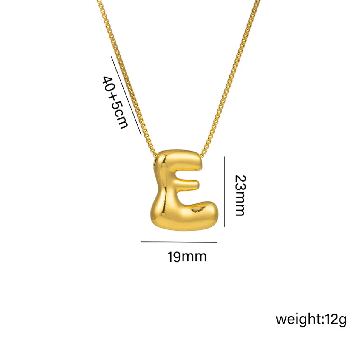 Copper 18K Gold Plated Basic Plating Letter Pendant Necklace