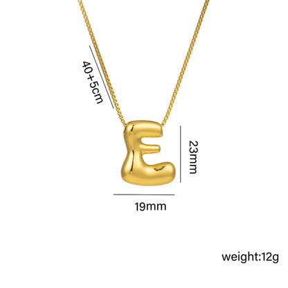 Copper 18K Gold Plated Basic Plating Letter Pendant Necklace