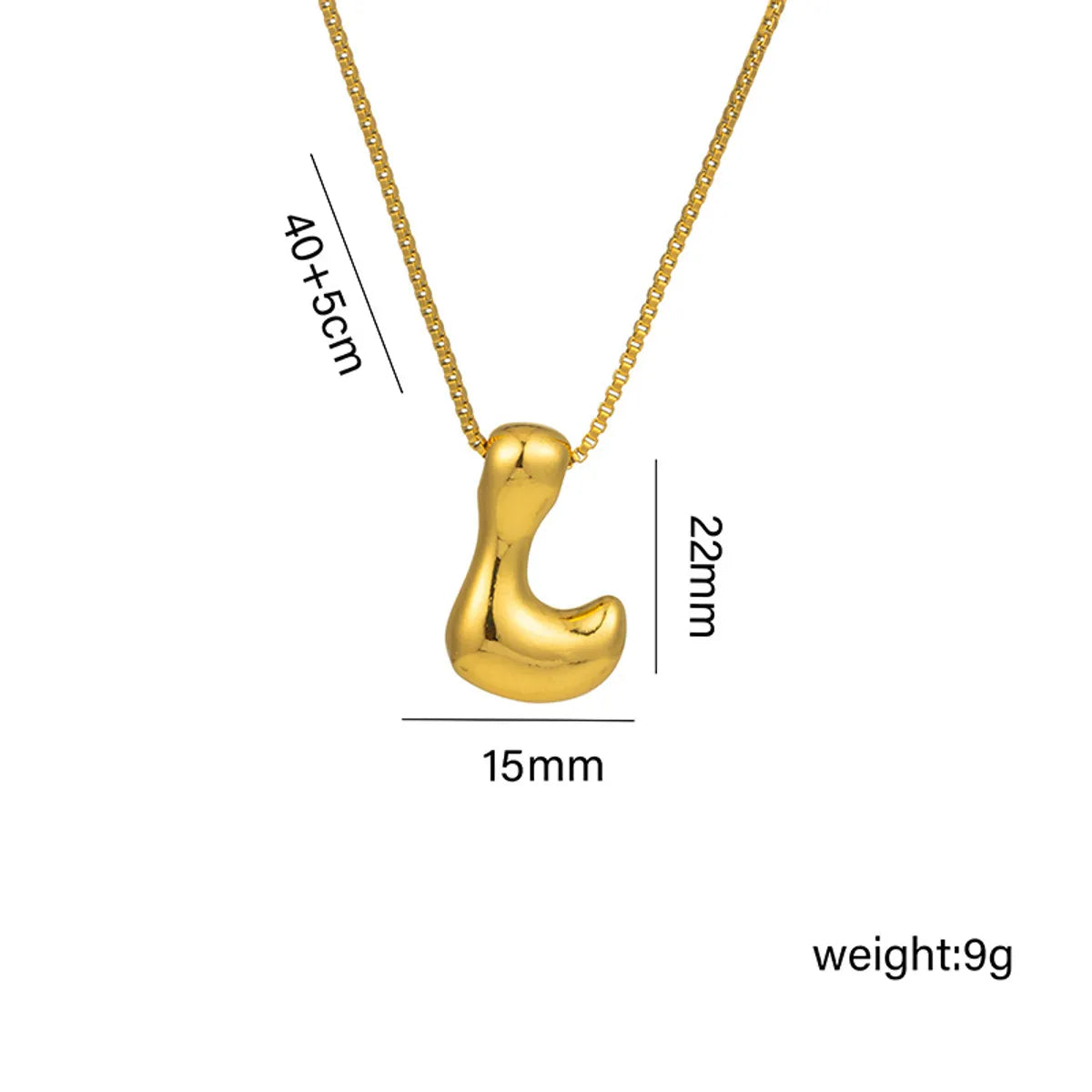 Copper 18K Gold Plated Basic Plating Letter Pendant Necklace