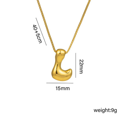 Copper 18K Gold Plated Basic Plating Letter Pendant Necklace