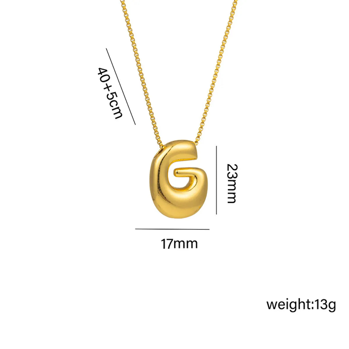 Copper 18K Gold Plated Basic Plating Letter Pendant Necklace