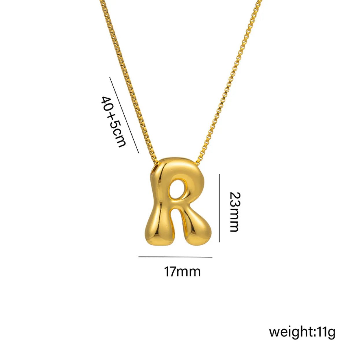 Copper 18K Gold Plated Basic Plating Letter Pendant Necklace