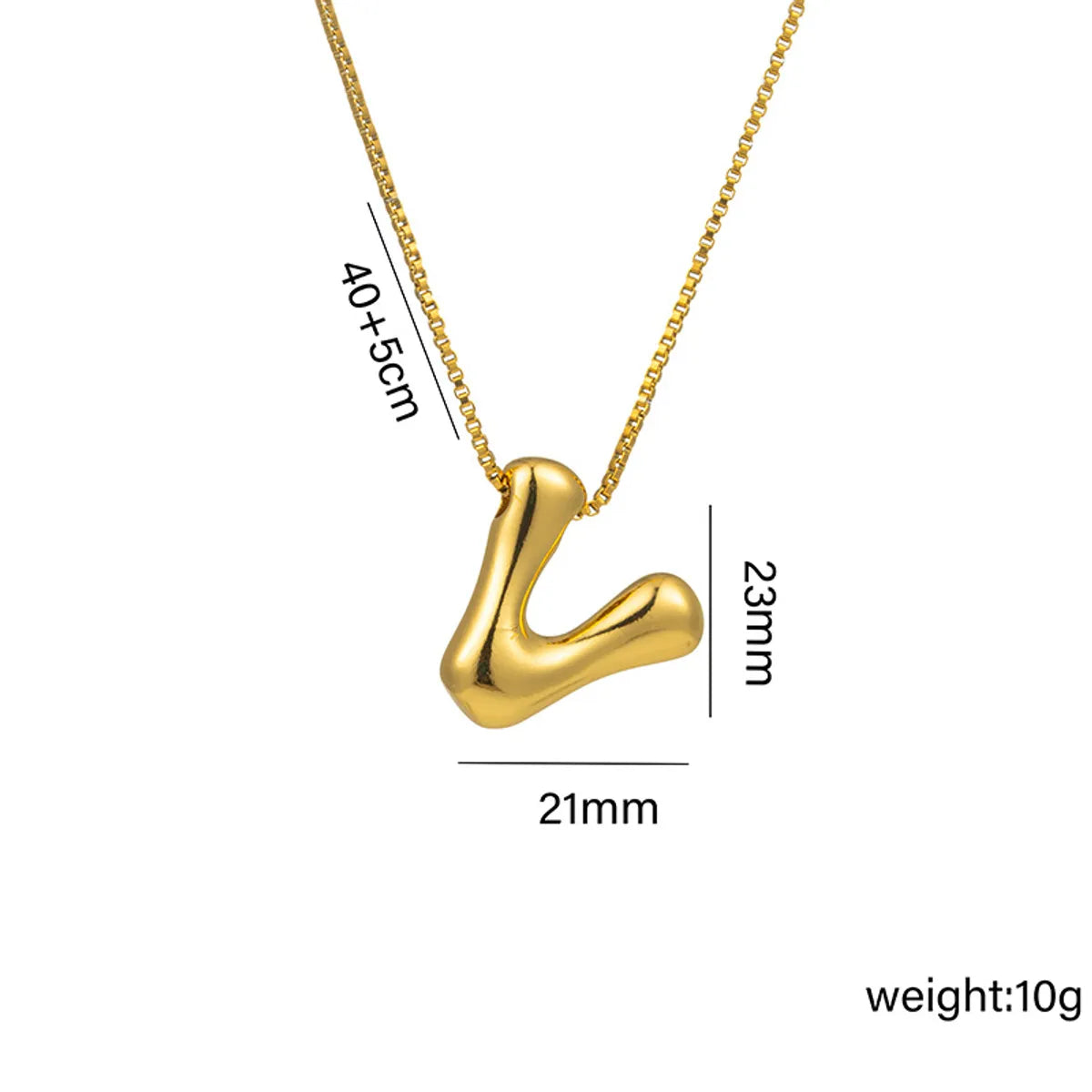 Copper 18K Gold Plated Basic Plating Letter Pendant Necklace