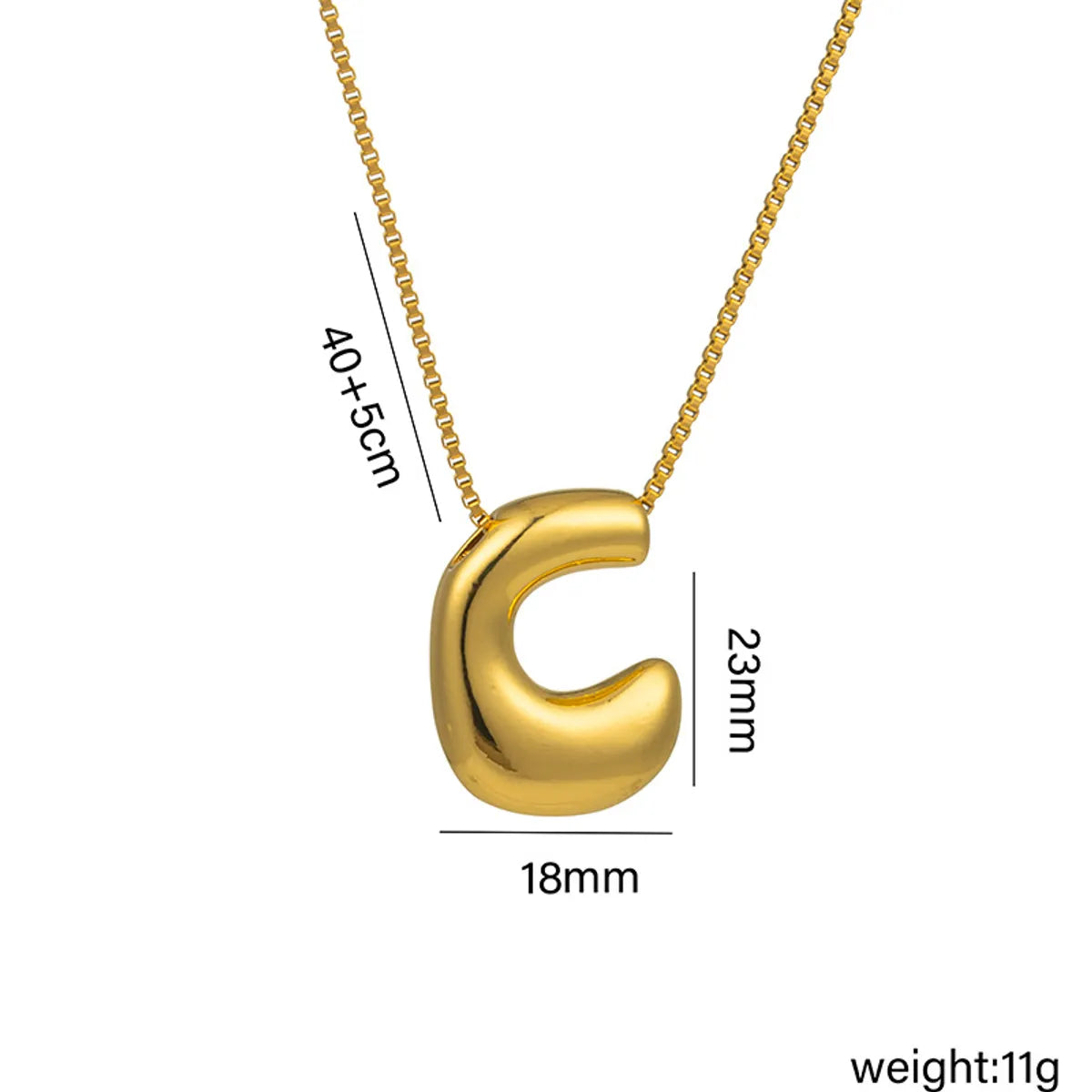 Copper 18K Gold Plated Basic Plating Letter Pendant Necklace