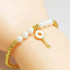 Copper 18K Gold Plated Beaded Enamel Pearl Key Bracelets