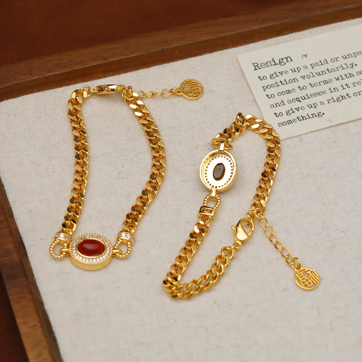 Copper 18K Gold Plated Casual Oval Plating Bracelets