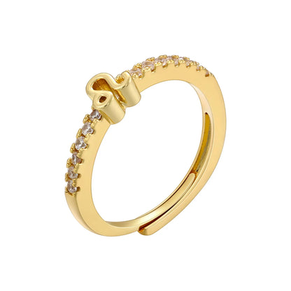 Copper 18K Gold Plated Casual Simple Style Classic Style Plating Inlay Constellation Zircon Open Rings