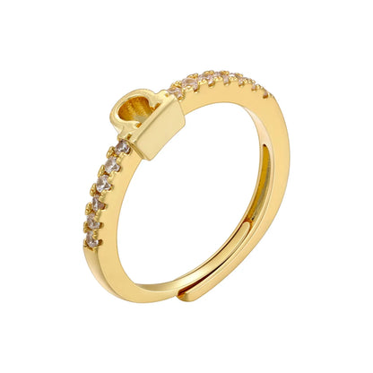 Copper 18K Gold Plated Casual Simple Style Classic Style Plating Inlay Constellation Zircon Open Rings