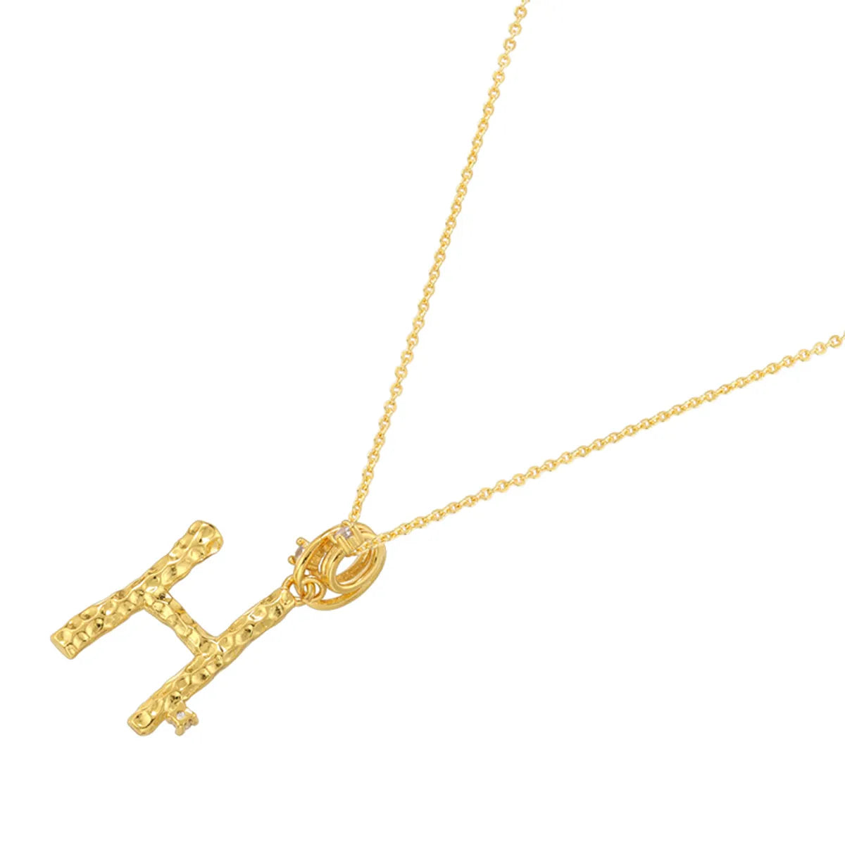 Copper 18K Gold Plated Casual Simple Style Inlay Letter Zircon Pendant Necklace