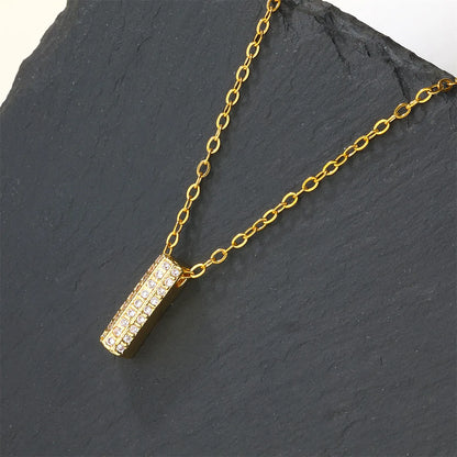 Copper 18K Gold Plated Casual Simple Style Inlay Letter Zircon Pendant Necklace