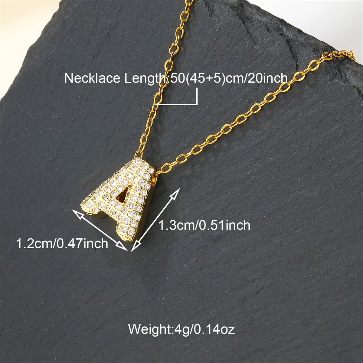 Copper 18K Gold Plated Casual Simple Style Inlay Letter Zircon Pendant Necklace