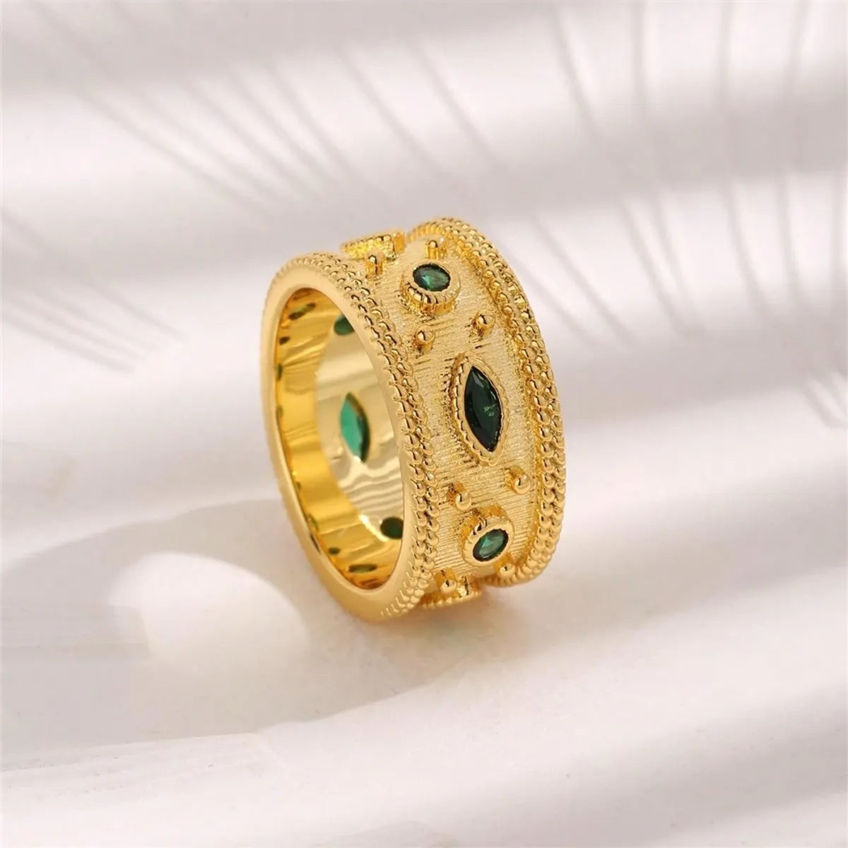 Copper 18K Gold Plated Classical Lady Plating Inlay Geometric Zircon Open Rings