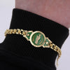 Copper 18K Gold Plated Cool Style Enamel Human Flower ID Bracelet