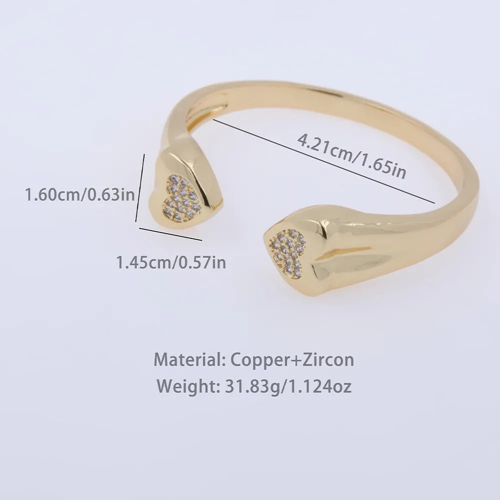 Copper 18K Gold Plated Elegant Luxurious Shiny Plating Star Heart Shape Zircon