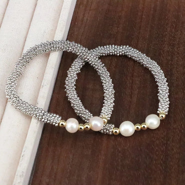 Copper 18K Gold Plated Elegant Vintage Style Simple Style Plating Inlay Round Artificial Pearls Bracelets