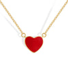 Copper 18K Gold Plated Epoxy Heart Shape Pendant Necklace