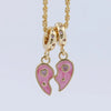 Copper 18K Gold Plated Epoxy Plating Inlaid Zircon Heart Shape Wings Zircon Pendant Necklace