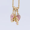 Copper 18K Gold Plated Epoxy Plating Inlaid Zircon Heart Shape Wings Zircon Pendant Necklace