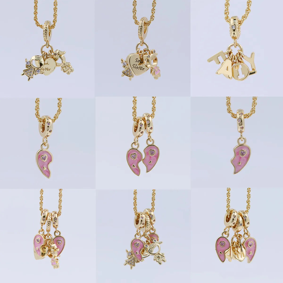 Copper 18K Gold Plated Epoxy Plating Inlaid Zircon Heart Shape Wings Zircon Pendant Necklace