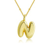 Copper 18K Gold Plated Gold Plated Cute Simple Style Korean Style Letter Pendant Necklace