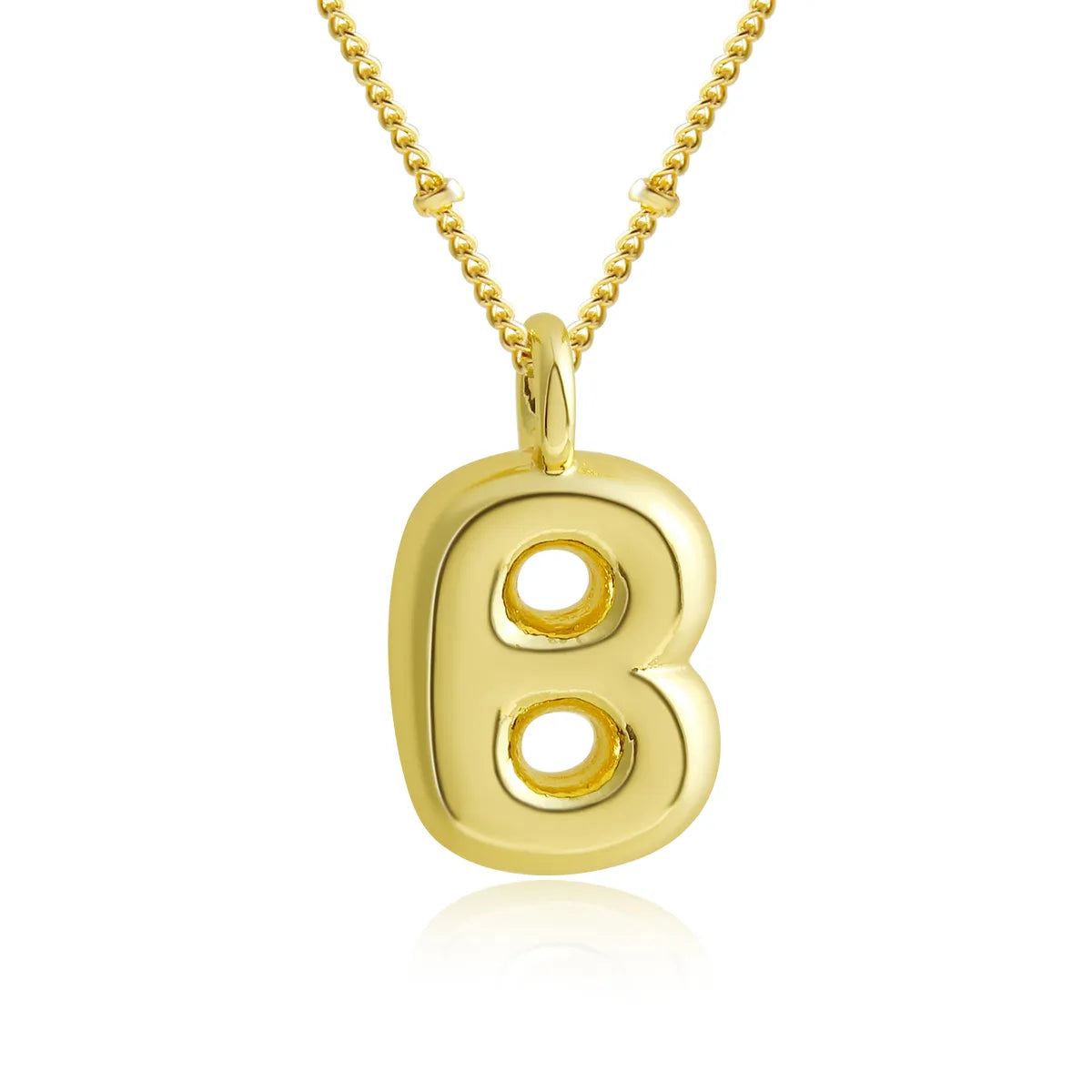 Copper 18K Gold Plated Gold Plated Cute Simple Style Korean Style Letter Pendant Necklace