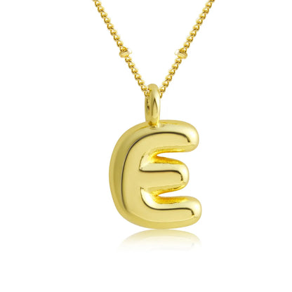 Copper 18K Gold Plated Gold Plated Cute Simple Style Korean Style Letter Pendant Necklace